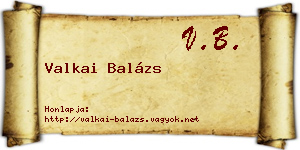 Valkai Balázs névjegykártya